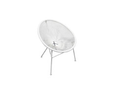FAUTEUIL ACAPULCO ACIER ET POLYETHYLENE BLANC