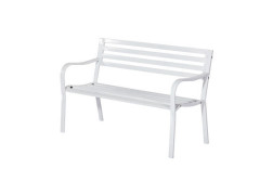 BANC DE JARDIN ACIER GARDEN BLANC 2 PLACES 128 CM