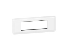 PLAQUE +SUPPORT 6 MODULE HORIZONTAL MOSAIC BLANC