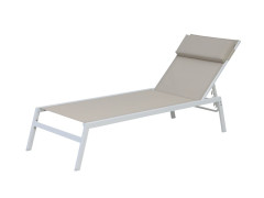 BAIN SOLEIL RIBA ACIER ET TEXTILNE BEIGE 3 POSITIONS