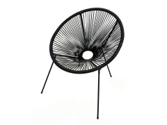 FAUTEUIL ACAPULCO ACIER ET POLYETHYLENE NOIR