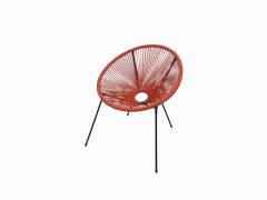 FAUTEUIL ACAPULCO ACIER ET POLYETHYLENE NOIR TERRACOTA