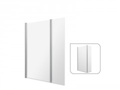 PARE BAIGNOIRE ESSENTIAL 2 VOLET VERRE TRANSPARENT/CHROME H140XL80+35