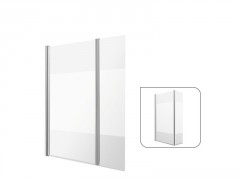 PARE BAIGNOIRE ESSENTIAL 2 VOLET VERRE SERIGRAPHIE/CHROME H140XL80+35