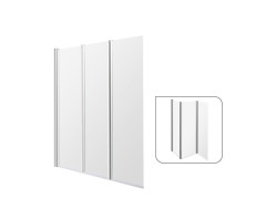 PARE BAIGNOIRE ESSENTIAL 3 VOLET VERRE TRANSPARENT/CHROME H140XL120CM