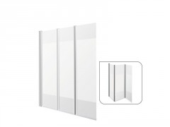 PARE BAIGNOIRE ESSENTIAL 3 VOLET VERRE SERIGRAPHIE/CHROME H140XL120CM