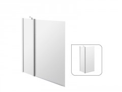 PARE BAIGNOIRE ESSENTIAL 2 VOLET VERRE TRANSPARENT/CHROME H140XL35+68