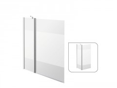 PARE BAIGNOIRE ESSENTIAL 2 VOLET VERRE SERIGRAPHIE/CHROME H140XL35+68