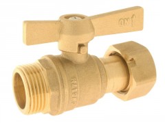 ROBINET ARRET COMPTEUR 1/4 TOUR M20X27 ECROU LIBRE 20X27