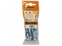 BOULON TETE RONDE COU CARRE AZ B20 STANDERS 8X50 X4