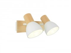 BARRE 2 SPOTS VENOSA E14 BLANC/BOIS INSPIRE