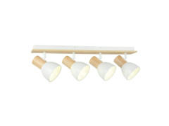 BARRE 4 SPOTS VENOSA E14 BLANC/BOIS ISNPIRE