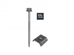 FIXATION L40MM GRIS RAL 7016 X25 PLAQUE ACIER