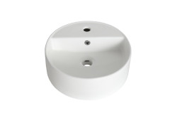 VASQUE A POSER EASCA ROND DIAMETRE 41CM BLANC BRILLANT CERAMIQUE