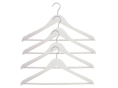 CINTRE BOIS ET ACIER BLANC LOT DE 4