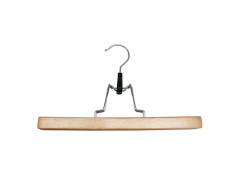 CINTRE PANTALON ET JUPE 28CM BOIS ET ACIER BLANC