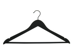 CINTRE BOIS ET ACIER NOIR LOT DE 4