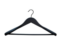 CINTRE A EPAULETTE BOIS ET ACIER NOIR