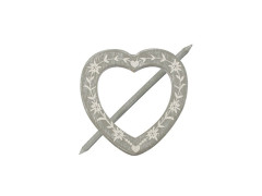 EMBRASSE BROCHE BOIS COEUR GRIS