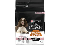 CROQUETTE CHIEN PRO PLAN M/L ADULT 7+ SENSIT SKIN RICHE SAUMON/RIZ 3KG