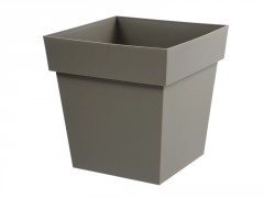 POT TOSCANE BAS CARRE 39X39X39 38L TAUPE