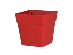 POT TOSCANE BAS CARRE RESERVE EAU 24,8X24,8X24CM 10,2L ROUGE