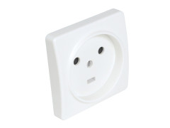 PRISE 2 POLES + TERRE 20A ENCASTRE BLANC