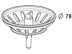 PANIER POUR BONDE D EVIER EN INOX DIA 80MM