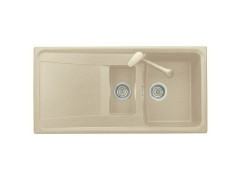 EVIER A ENCASTRER ROXANA 1.5BAC+1 EGOUTTOIR L98XP50CM GRANIT+RES BEIGE