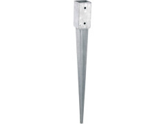 SUPPORT A ENFONCER FRAISE ACIER GRIS POUR POTEAU 7X7CM