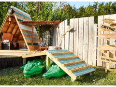 TRAVERSE 1/2 ROND DROITE BOIS NATUREL L.250XH.10