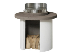 BARBECUE EN BETON BEIGE ET GRIS MERCURIO L.102 X L.102 X H.103 CM