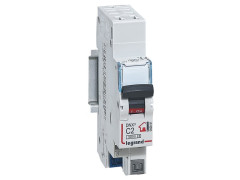 DISJONCTEUR AUTOMATIQUE UNIPOLAIRE PHASE + NEUTRE 2A BORNE AUTO
