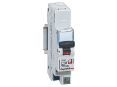 DISJONCTEUR AUTOMATIQUE UNIPOLAIRE PHASE + NEUTRE 20A BORNE AUTO