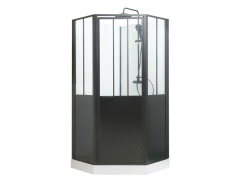 CABINE DOUCHE CARRE ARTELO PORTE PIVOT EP6MM L100X100XH220 CM VT/NR