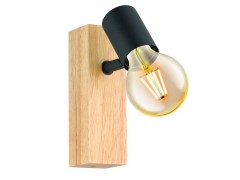 SPOT PATERE TOWNSHEND E27 NOIR/BOIS