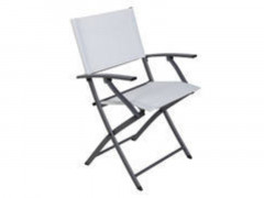 FAUTEUIL DE JARDIN EN ACIER EMYS ORIGAMI NATERIAL GRIS