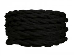 CABLE TISSU NOIR TORSADE L.3M 0.75MM