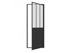 PORTE DOUCHE PIVOTANTE ARTELO EP5MM LARGEUR 90CM HAUTEUR 200CM VT/NOIR