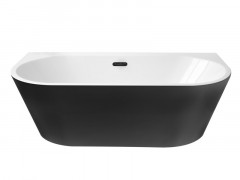 BAIGNOIRE SEMI ILOT ILOVA NOIR ACRYLIQUE 150X75 CM