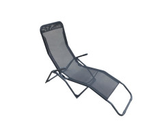 BAIN DE SOLEIL DE JARDIN EN ACIER FIESTA NOIR 2 POSITIONS