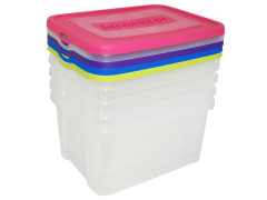 BOITE DE RANGEMENT POLYPROPYLENE 34,5X22,5X44,8 25L MULTICOULEUR LOT DE 5