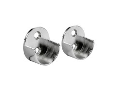 SUPPORT MUR OUVERTS DIAMETRE 25 ROND CHROME SPACEO LOT DE 2