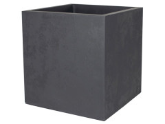 POT CARRE EDA BASALT L.49.5 X H.49.5 CM 57L GRIS ANTHRACITE