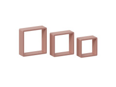 ETAGERE CUBE ROSE MAT 28X10X10CM EPAISSEUR 15MM LOT DE 3
