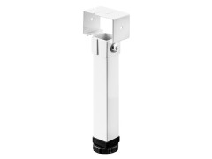 PIED DE LIT CARRE ACIER BLANC HAUTEUR REGLABLE DE 24 A 26.5CM