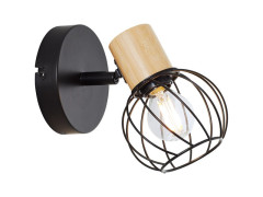 SPOT PATERE MALLOW E14 NOIR/BAMBOU INSPIRE