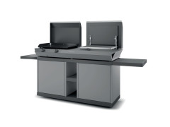 TABLE ROULANTE POUR COMBI EN ACIER FORGE ADOUR NOIR ET GRIS