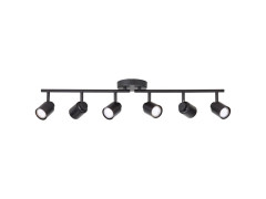BARRE 6 SPOTS TEKLA GU10 METAL NOIR INSPIRE