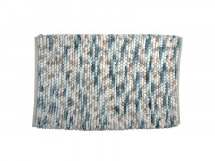 TAPIS SDB KITO 50X80 CM A MOTIFS BLEU BLANC GRIS